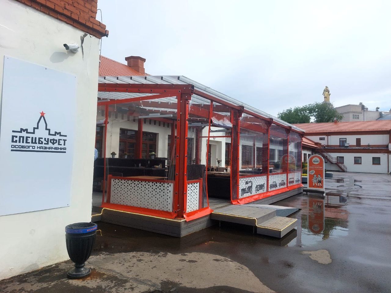 ПВХ шторы для летней террасы кафе в городе Лыткарино